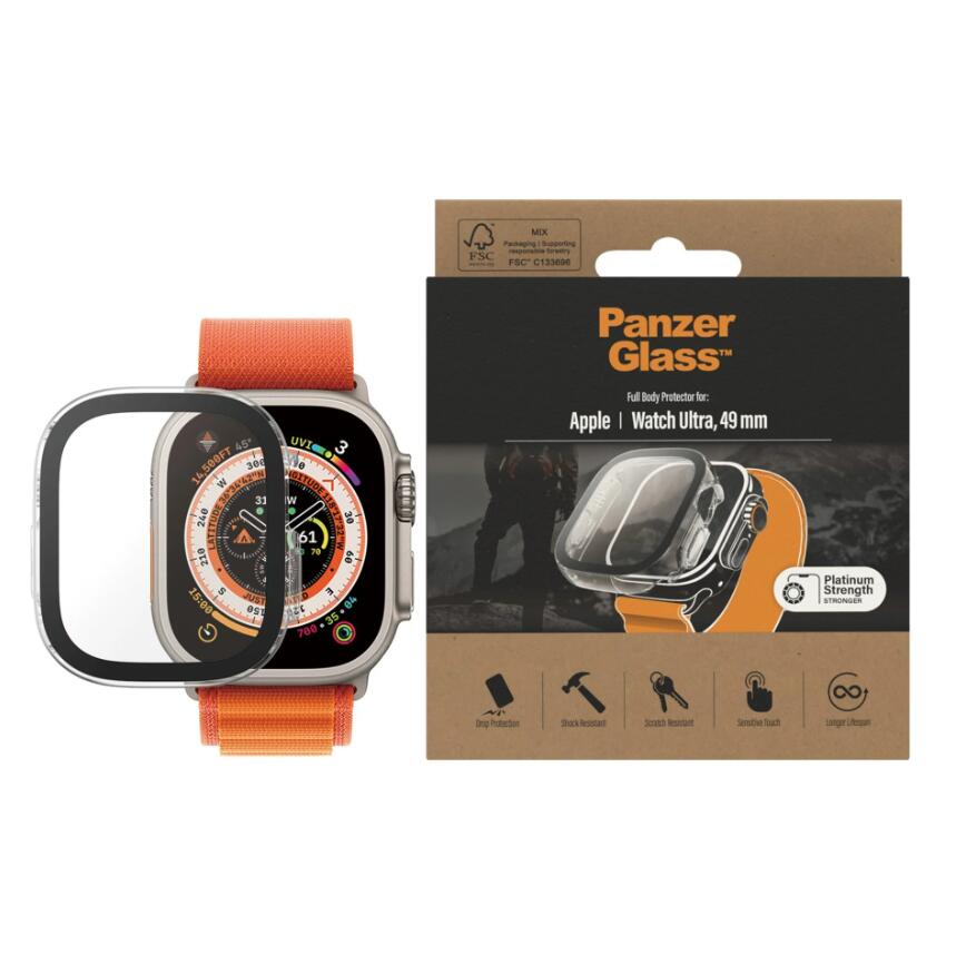 PanzerGlass™ Displayschutz Full Body Apple Watch Ultra & Ultra 2 - 49mm transparent PanzerGlass™ Displayschutz Full Body Apple Watch Ultra & Ultra 2 - 49mm transparent